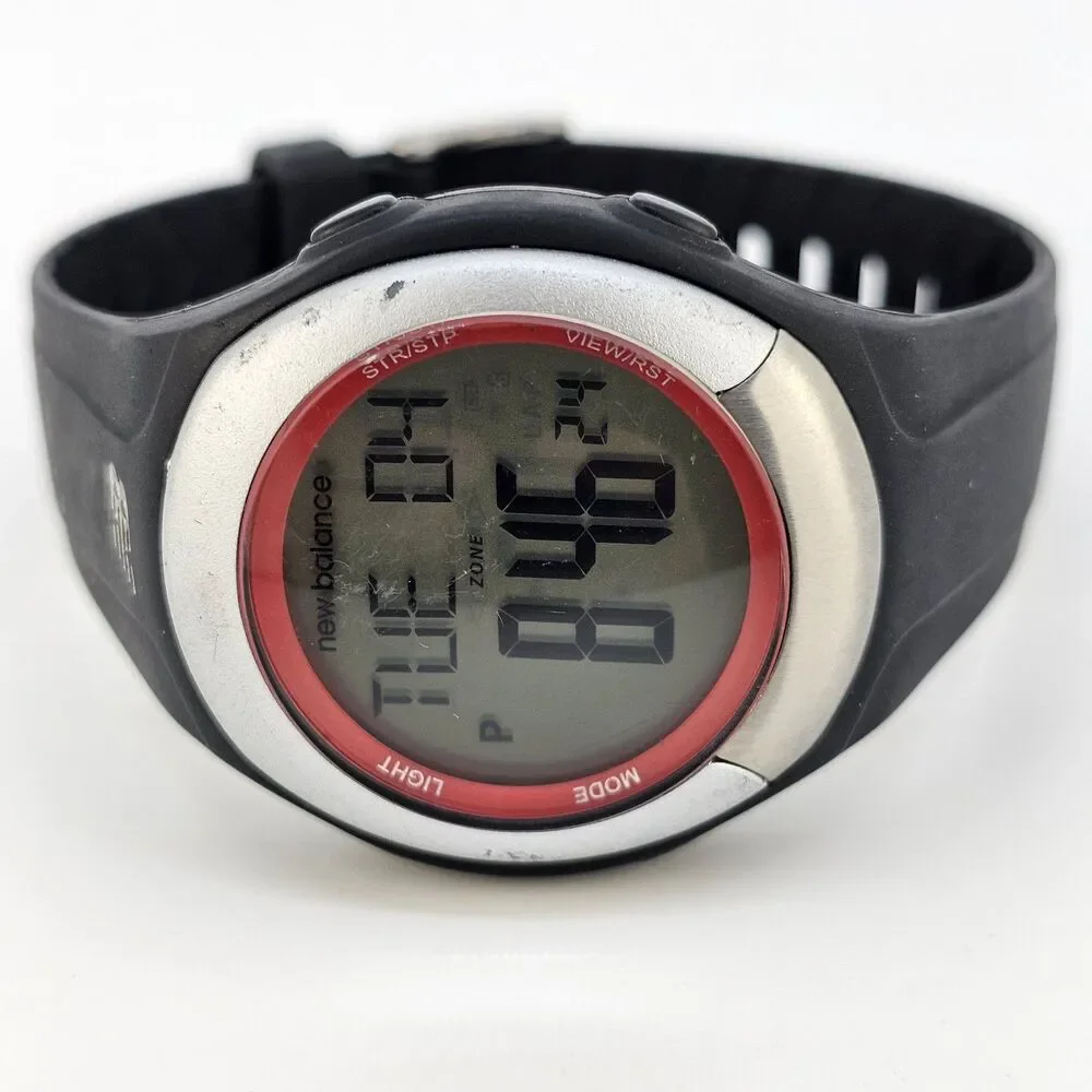 New Balance Duo Sport Men's Digital Watch 40MM Black Plastic Bands New‎ Battery